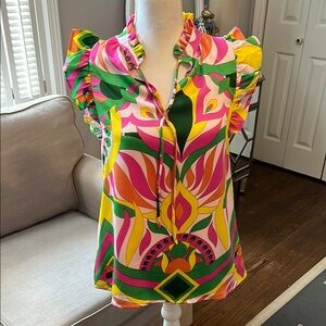 Jade Melody Tam Ruffled Women's Top Size XS